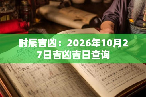 时辰吉凶：2026年10月27日吉凶吉日查询