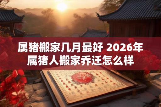 属猪搬家几月最好 2026年属猪人搬家乔迁怎么样