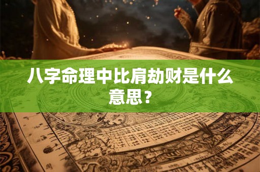 八字命理中比肩劫财是什么意思？
