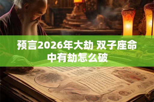 预言2026年大劫 双子座命中有劫怎么破