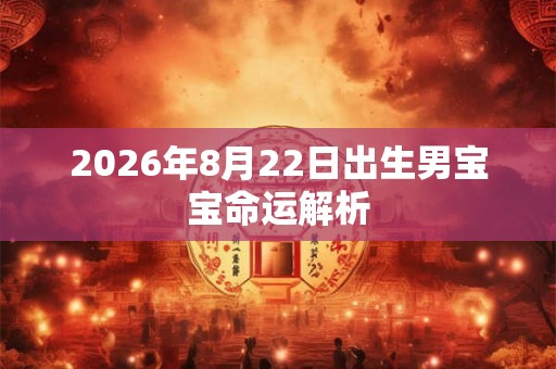 2026年8月22日出生男宝宝命运解析