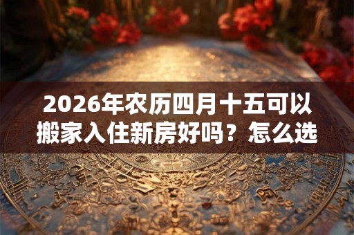 2026年农历四月十五可以搬家入住新房好吗?怎么选择搬家吉日? 2026年农历四月十五可以搬家入住新房好吗?怎么选择搬家吉日?