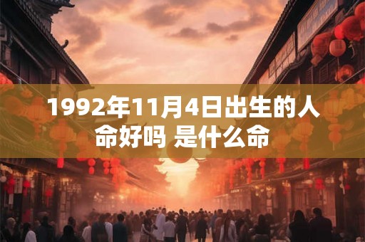 1992年11月4日出生的人命好吗 是什么命