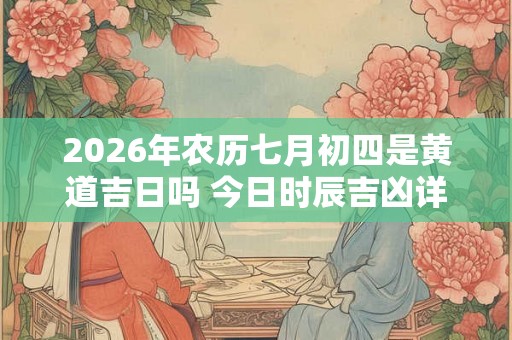 2026年农历七月初四是黄道吉日吗 今日时辰吉凶详细查询 2026年农历七月初四是黄道吉日吗 今日时辰吉凶详细查询