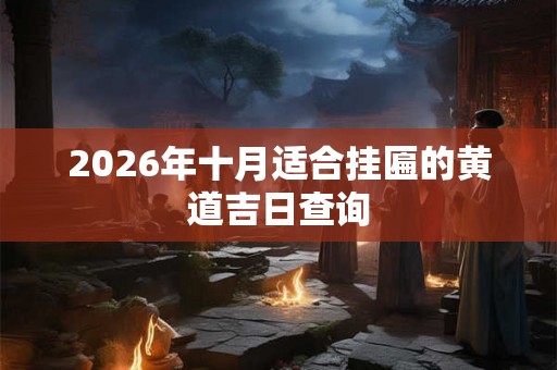 2026年十月适合挂匾的黄道吉日查询