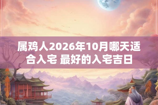 属鸡人2026年10月哪天适合入宅 最好的入宅吉日