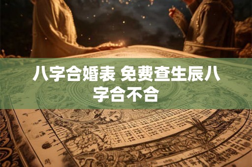 八字合婚表 免费查生辰八字合不合