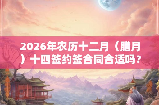 2026年农历十二月(腊月)十四签约签合同合适吗?附腊月签约吉日 2026年农历十二月(腊月)十四签约签合同合适吗?附腊月签约吉日