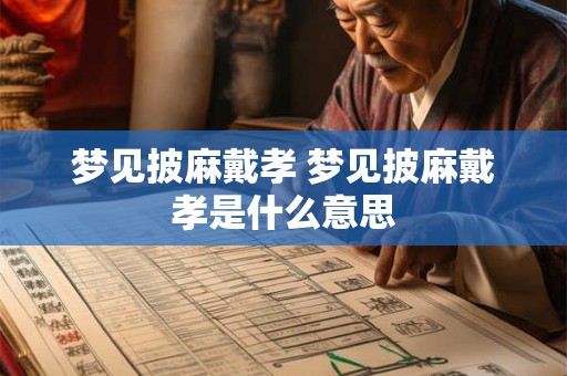 梦见披麻戴孝 梦见披麻戴孝是什么意思 梦见披麻戴孝 梦见披麻戴孝是什么意思