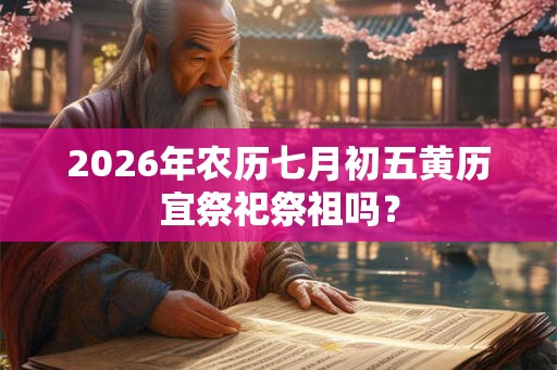 2026年农历七月初五黄历宜祭祀祭祖吗？