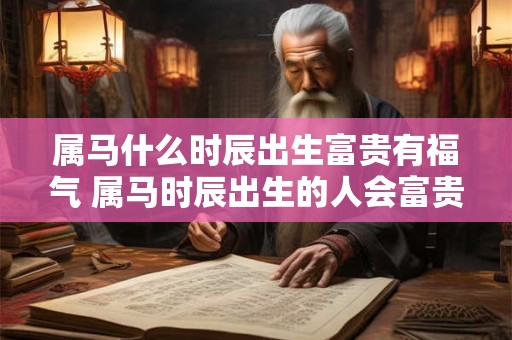 属马什么时辰出生富贵有福气 属马时辰出生的人会富贵有余吗