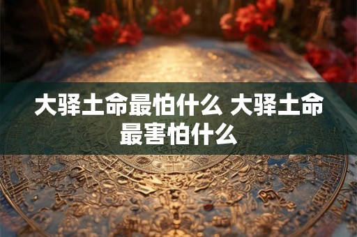大驿土命最怕什么 大驿土命最害怕什么