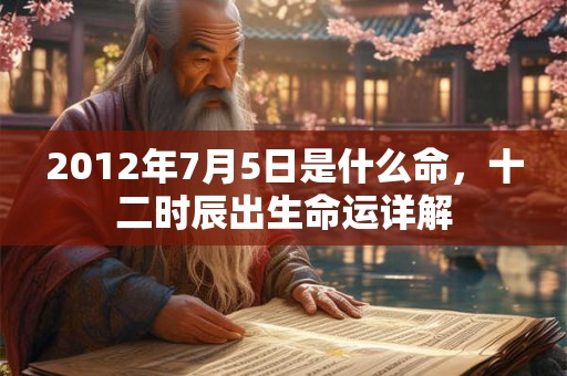 2012年7月5日是什么命，十二时辰出生命运详解