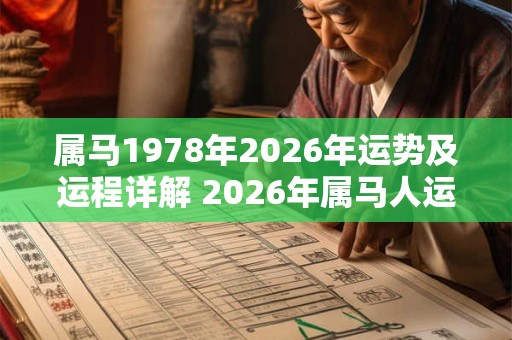 属马1978年2026年运势及运程详解 2026年属马人运势如何