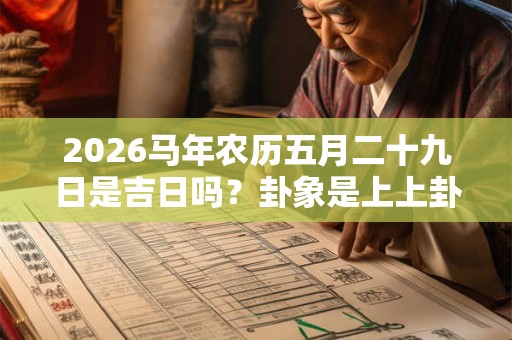 2026马年农历五月二十九日是吉日吗?卦象是上上卦吗? 2026马年农历五月二十九日是吉日吗?卦象是上上卦吗?