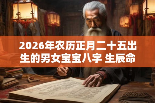 2026年农历正月二十五出生的男女宝宝八字 生辰命理分析取名