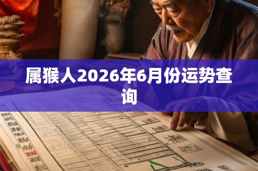 属猴人2026年6月份运势查询 属猴人2026年6月份运势查询
