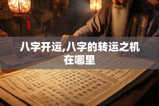 八字开运,八字的转运之机在哪里