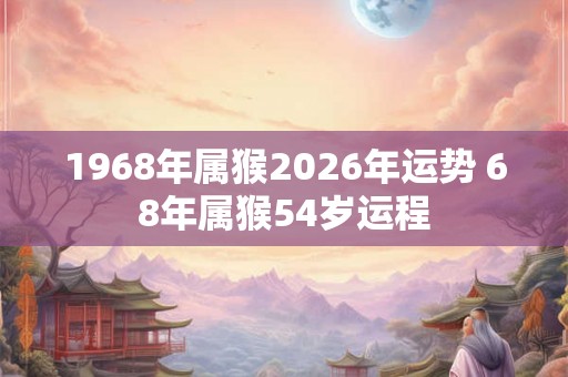 1968年属猴2026年运势 68年属猴54岁运程 1968年属猴2026年运势 68年属猴54岁运程