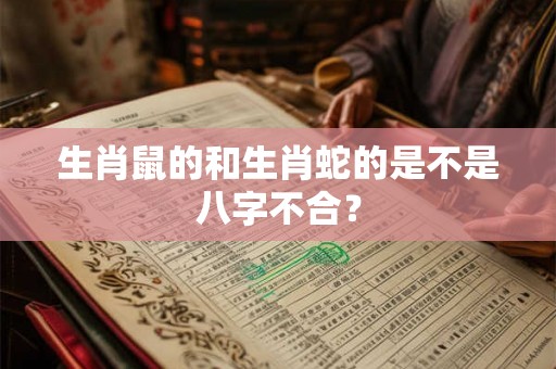 生肖鼠的和生肖蛇的是不是八字不合？