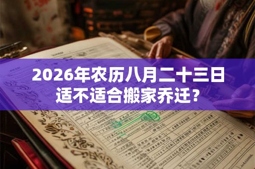 2026年农历八月二十三日适不适合搬家乔迁？