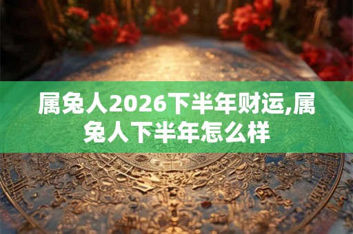 属兔人2026下半年财运,属兔人下半年怎么样
