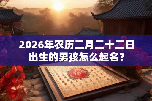 2026年农历二月二十二日出生的男孩怎么起名？