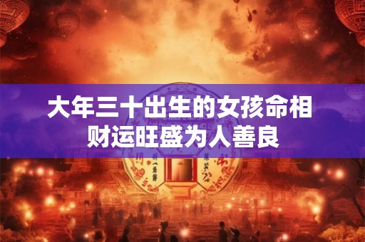 大年三十出生的女孩命相 财运旺盛为人善良 大年三十出生的女孩命相 财运旺盛为人善良