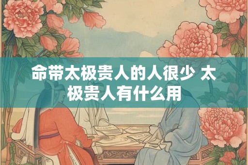 命带太极贵人的人很少 太极贵人有什么用