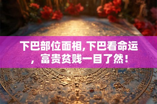 下巴部位面相,下巴看命运，富贵贫贱一目了然！