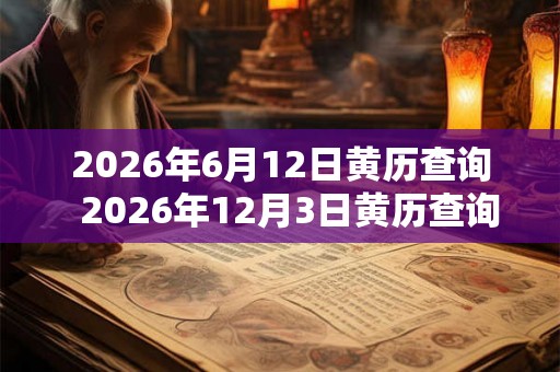 2026年6月12日黄历查询  2026年12月3日黄历查询