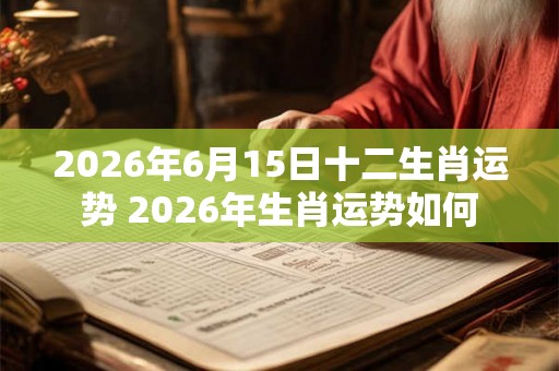 2026年6月15日十二生肖运势 2026年生肖运势如何