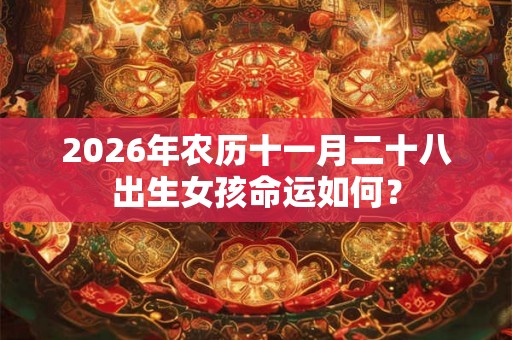2026年农历十一月二十八出生女孩命运如何？