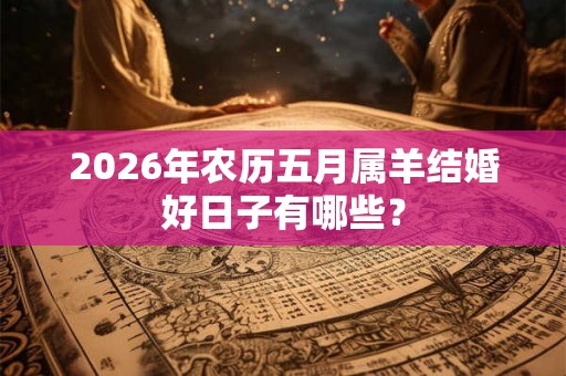 2026年农历五月属羊结婚好日子有哪些？