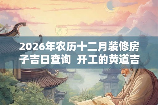 2026年农历十二月装修房子吉日查询  开工的黄道吉日