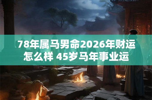 78年属马男命2026年财运怎么样 45岁马年事业运