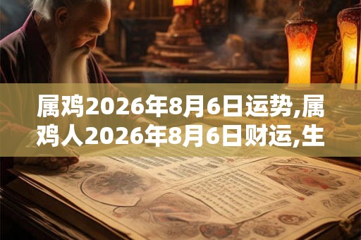 属鸡2026年8月6日运势,属鸡人2026年8月6日财运,生肖鸡2026年8月6日运势