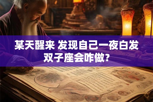 某天醒来 发现自己一夜白发双子座会咋做？