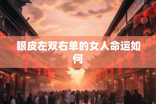 眼皮左双右单的女人命运如何