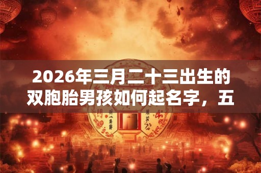 2026年三月二十三出生的双胞胎男孩如何起名字,五行属什么 2026年三月二十三出生的双胞胎男孩如何起名字,五行属什么