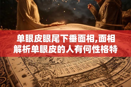 单眼皮眼尾下垂面相,面相解析单眼皮的人有何性格特征