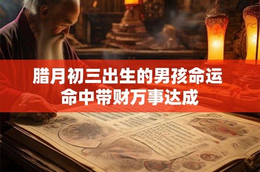 腊月初三出生的男孩命运 命中带财万事达成