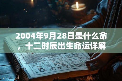 2004年9月28日是什么命，十二时辰出生命运详解