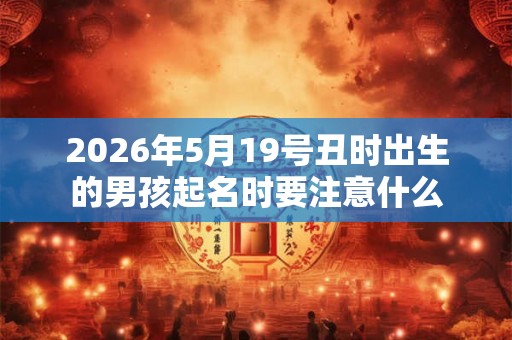 2026年5月19号丑时出生的男孩起名时要注意什么