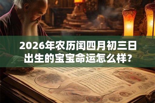 2026年农历闰四月初三日出生的宝宝命运怎么样？