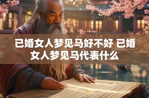已婚女人梦见马好不好 已婚女人梦见马代表什么