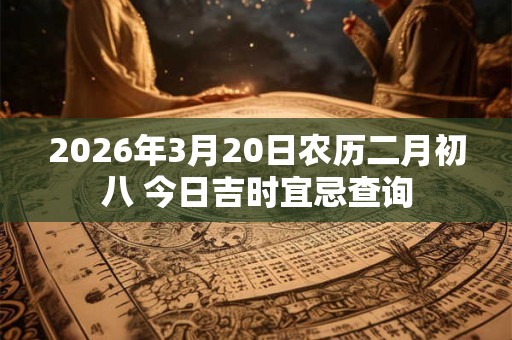 2026年3月20日农历二月初八 今日吉时宜忌查询