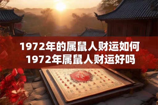 1972年的属鼠人财运如何 1972年属鼠人财运好吗