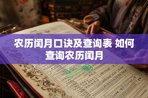 农历闰月口诀及查询表 如何查询农历闰月 农历闰月口诀及查询表 如何查询农历闰月