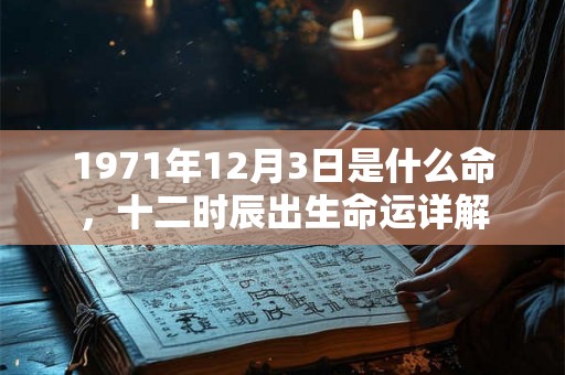 1971年12月3日是什么命，十二时辰出生命运详解